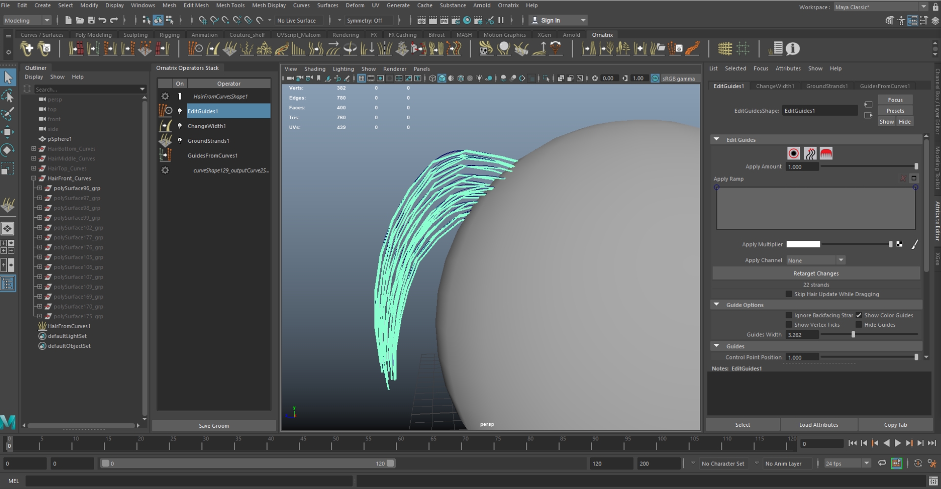 polygonal viewport hair ornatrix 4.4