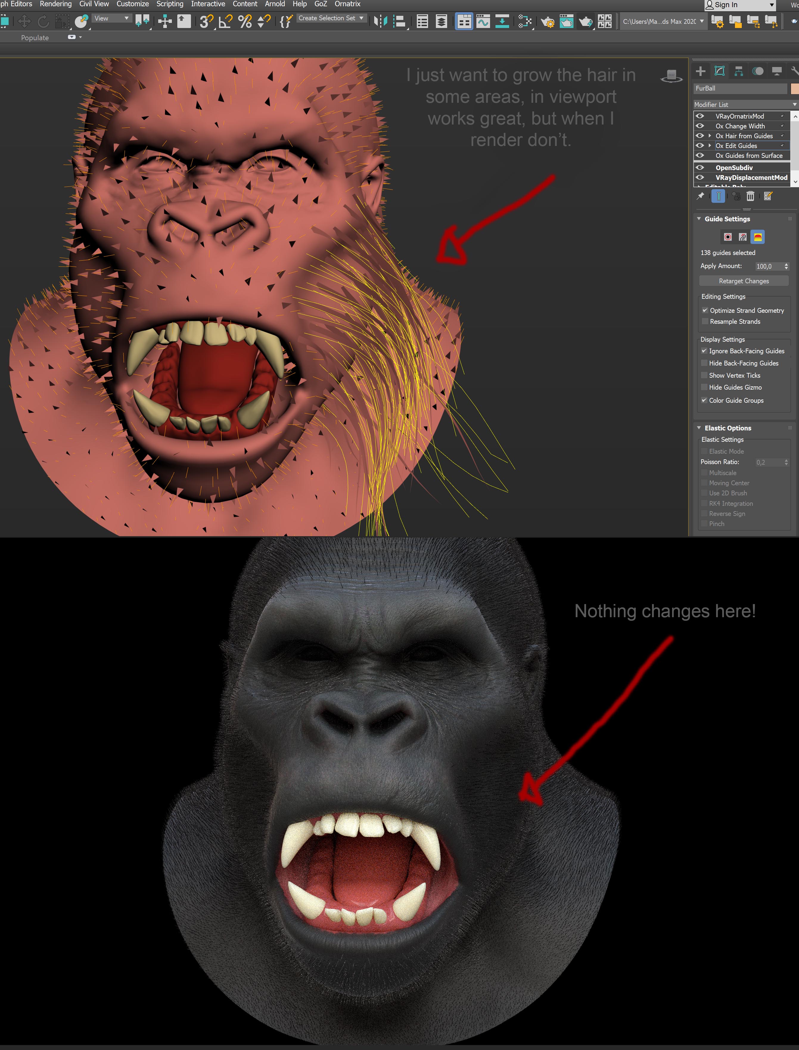 vray ornatrix modifier